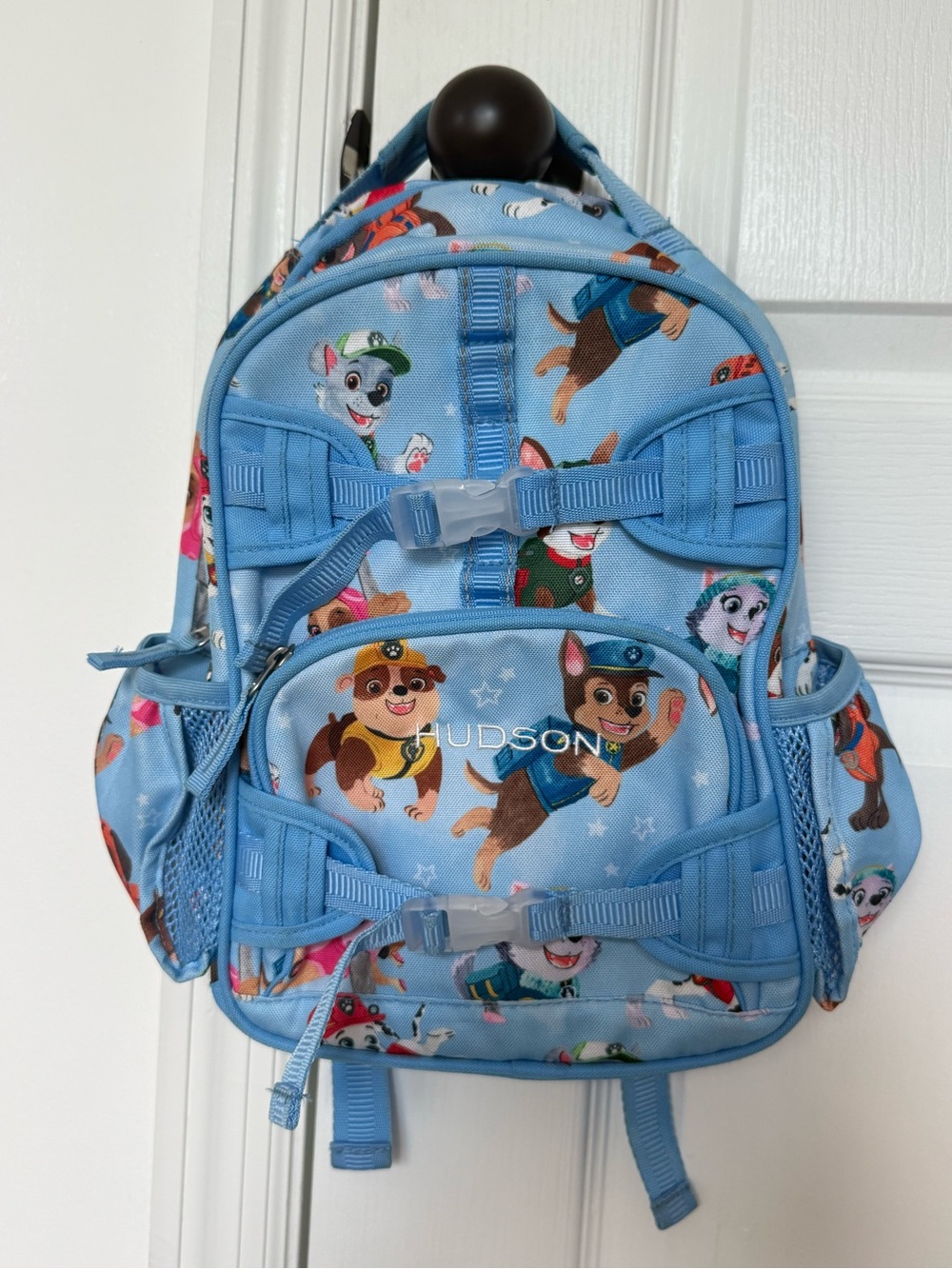 Pottery Barn Kids Light Blue Paw Patrol Mackenzie Backpack - Hudson Embroidery